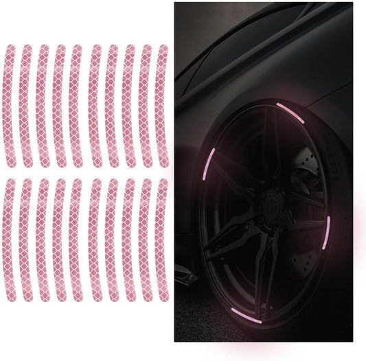 20PCS Car Wheel Stripe Reflective Stickers, Car Wheel Night Safety Warning Stickers Anti-Scratch Reflective V1258-DP02-A-1382