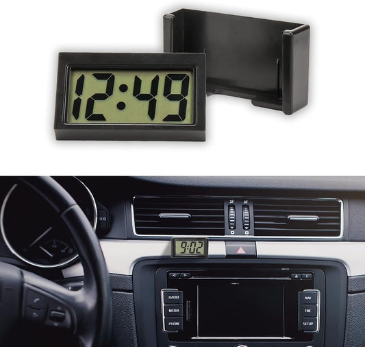 Small Electronic Dashboard Car Time Clock Self-Adhesive Mini Car Electronic Clock, Simple Car Accessories LCD V1258-DP02-A-1384