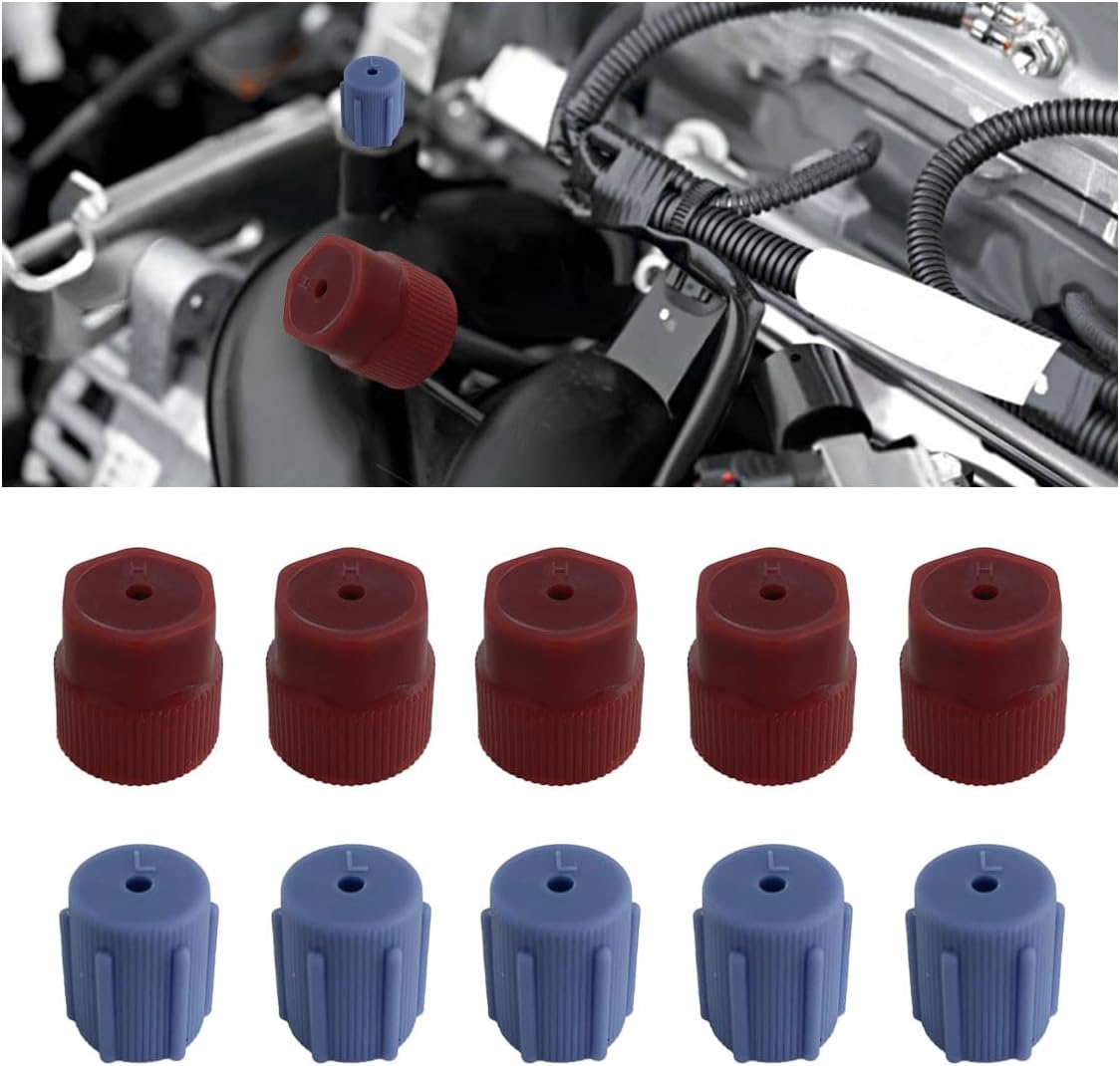 10PCS R134a Cap 13mm & 16mm Air Conditioning Service AC System Charging Port Caps, R134a A/C System Valve Cap V1258-DP02-A-1385