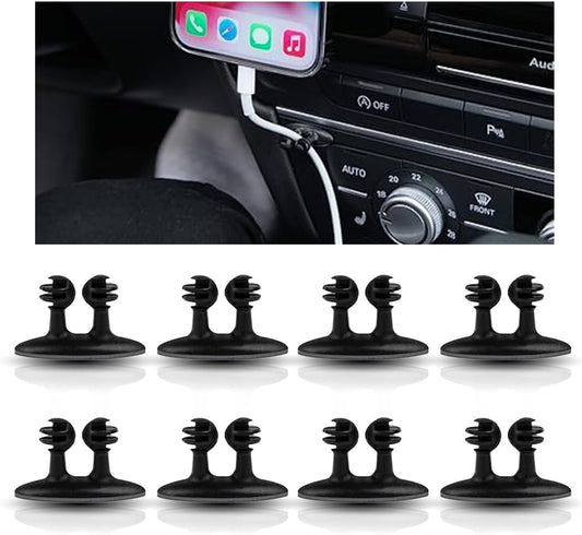 8PCS Car Cable Clips USB Cable Line Clip Holder for Car, Durable Strong Adhesive Cord Cable Holder Wire V1258-DP02-A-1396