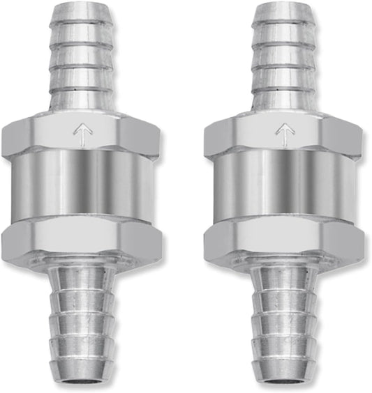 2PCS 3/8" 10mm Non Return One Way Fuel Line Check Valve, Aluminium Alloy Car One-Way Inline Fuel Hose Check V1258-DP02-A-1404