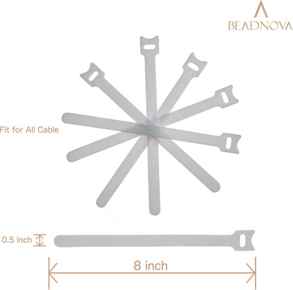 Adjustable Cable Straps Cable Ties Adjustable Cord Wire Organizer for Cord Management (8 Inches, 60 Pieces, V1258-DP02-A-141