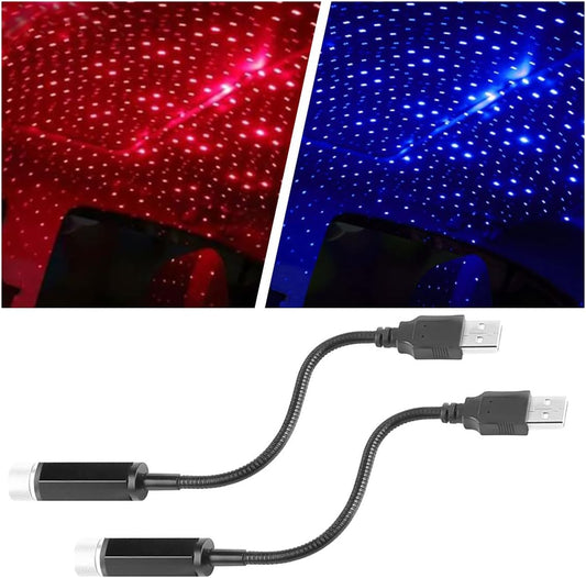 2PCS USB Star Roof Lights, Portable Adjustable Projector Night Light, Romantic Interior LED Ceiling Light V1258-DP02-A-1422