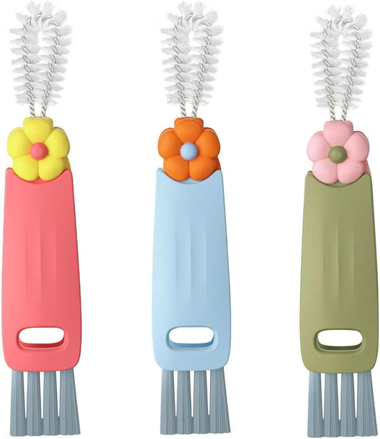 3 in 1 Cup Lid Cleaning Brush Set for Bottle Gap Tight Spaces Cup - Multifunctional Cleaning Brush Portable V1258-DP02-A-1424