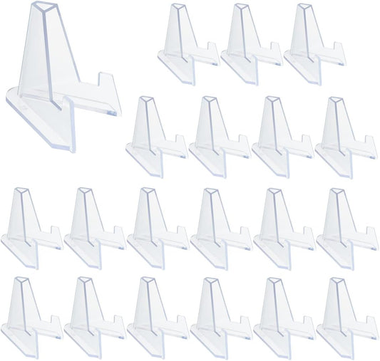 20 Packs Acrylic Easel Stands Display Stand Mini Clear Holder for Displaying Small Artworks, Coins, Pocket V1258-DP02-A-1454