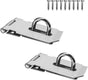 2Pcs Stainless Steel Gate Lock Hasp, Safety Packlock Clasp Lock Set for Doors, Cabinets, Closets and More V1258-DP02-A-1465