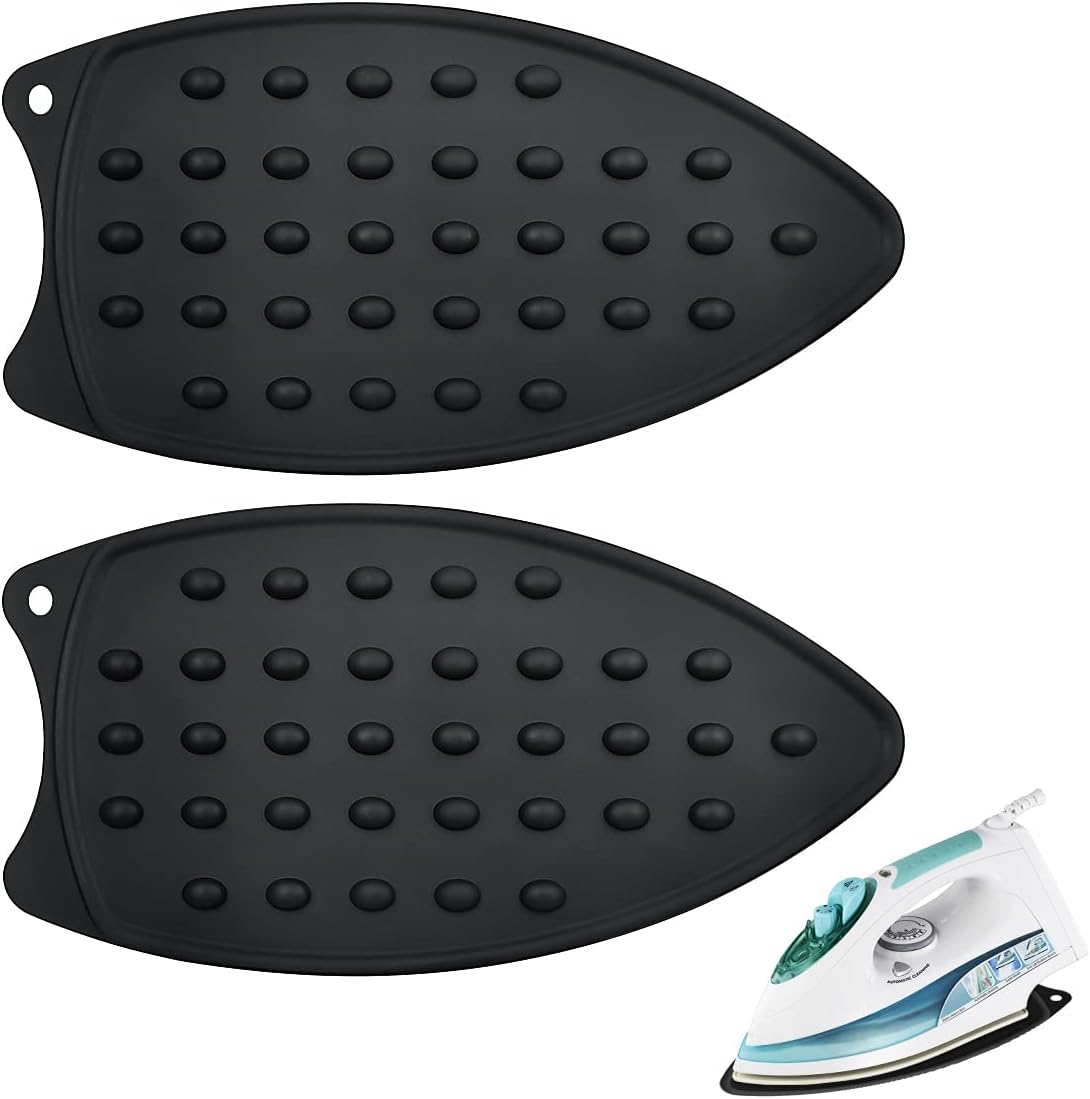 2 Pcs Silicone Iron Rest Pads Multipurpose Iron Hot Resistant Mat Protective Pads for Ironing Board, Flat V1258-DP02-A-1480