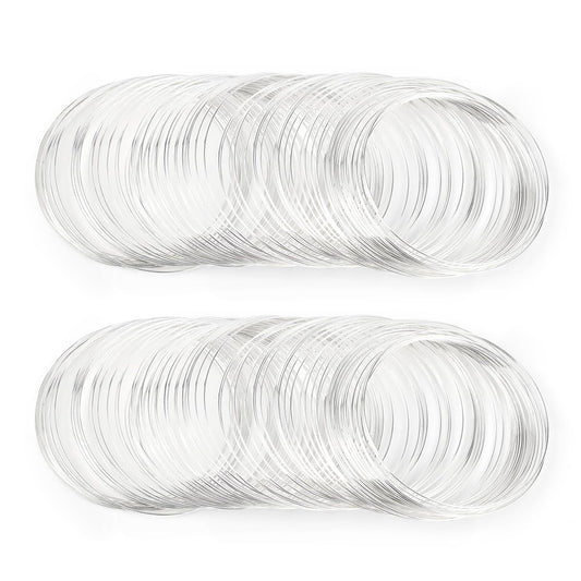 200 Loops Memory Steel Wire for Jewelry Making Supplies, 0.6mm Bangle Bracelet Wire Memory Beading Wire for V1258-DP02-A-1483
