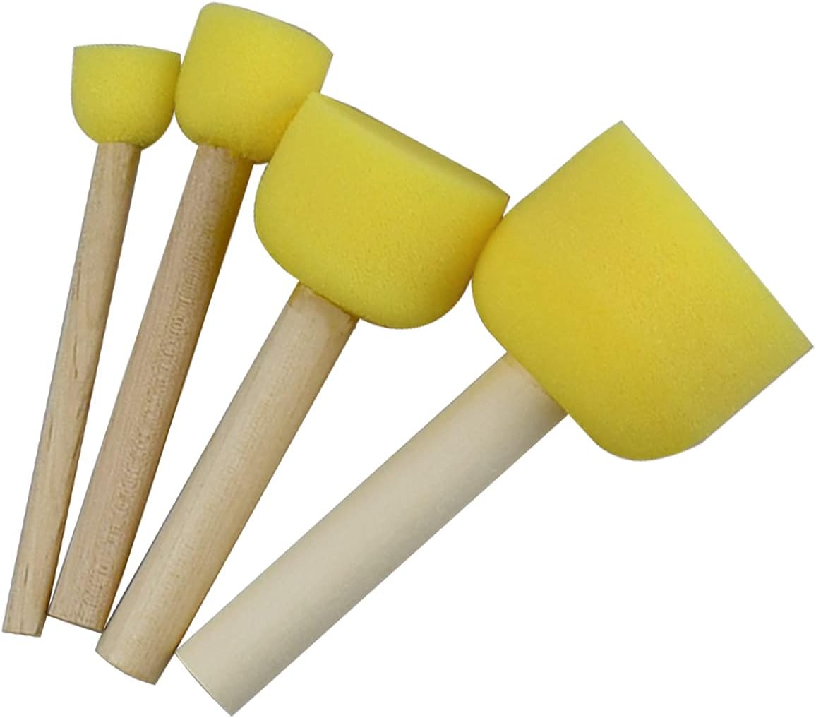 20 pcs Round Sponges Brush Set, 4 Sizes Paint Tools for Kids V1258-DP02-A-1484
