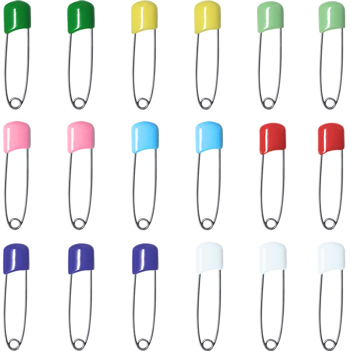 50 Pcs Diaper Pins, Plastic Head Safety Pin with Safe Locking Closures (Colorful) V1258-DP02-A-1485