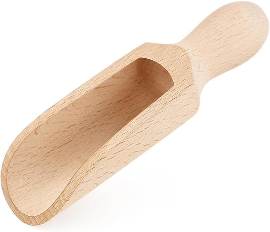 1 Pcs Wooden Spoons, 5.5 In Natural Beech Wood Bath Salt Scoop for Flour, Bath Salt, Sugar, Cereal, Coffee V1258-DP02-A-1489