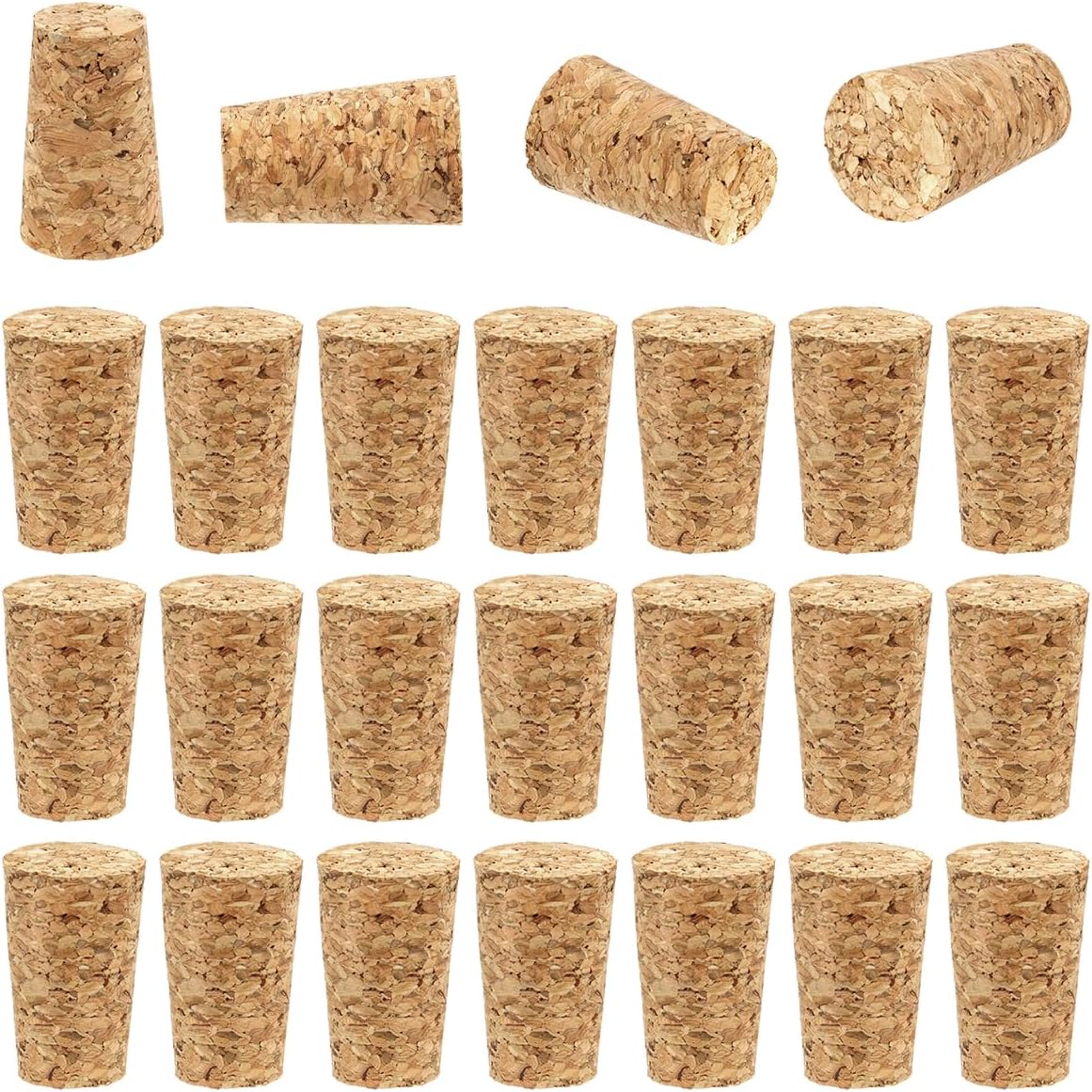 25 Pack Natural Soft Wood Corks Wine Bottle Stopper Tapered Cork Plugs Replacement Corks for Wine Making Craft V1258-DP02-A-1510