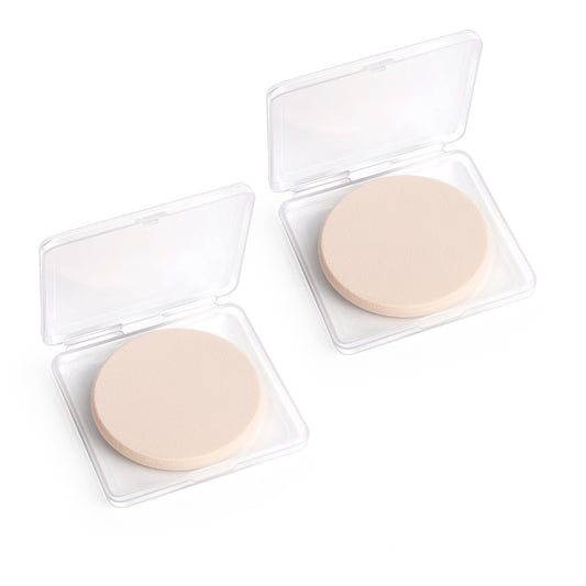 2 Pcs Makeup Sponges with Travel Case, Facial Primer Compact Powder Puff, Cosmetics Blush Applicators Sponges V1258-DP02-A-1519