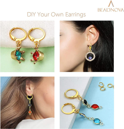 Leverback Earring Hooks 60pcs French Ear Wire Lever Back Earwire for Jewelry Making Crafting (Gold) V1258-DP02-A-152