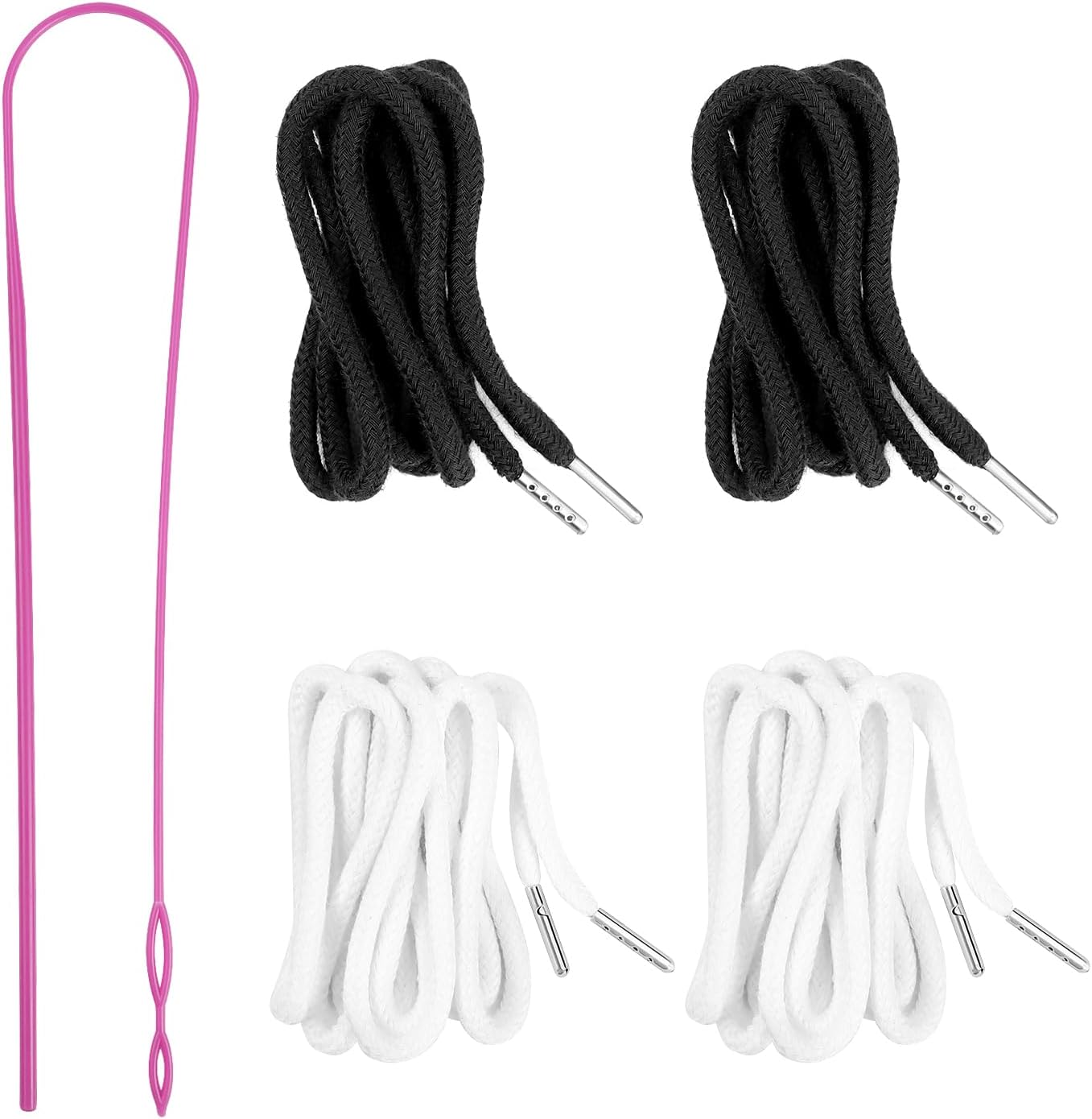 4Pcs Drawstring Cords with 1 Threader Tool, 51 Inch Replacement Drawstring for Sweatpants Jackets Swim Trunks V1258-DP02-A-1531