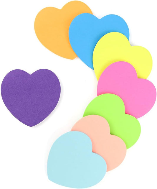 8 Color Sticky Notes 240 Sheets Heart Shape Sticky Notes Self-Sticky Note Pads for School Office Home V1258-DP02-A-1537