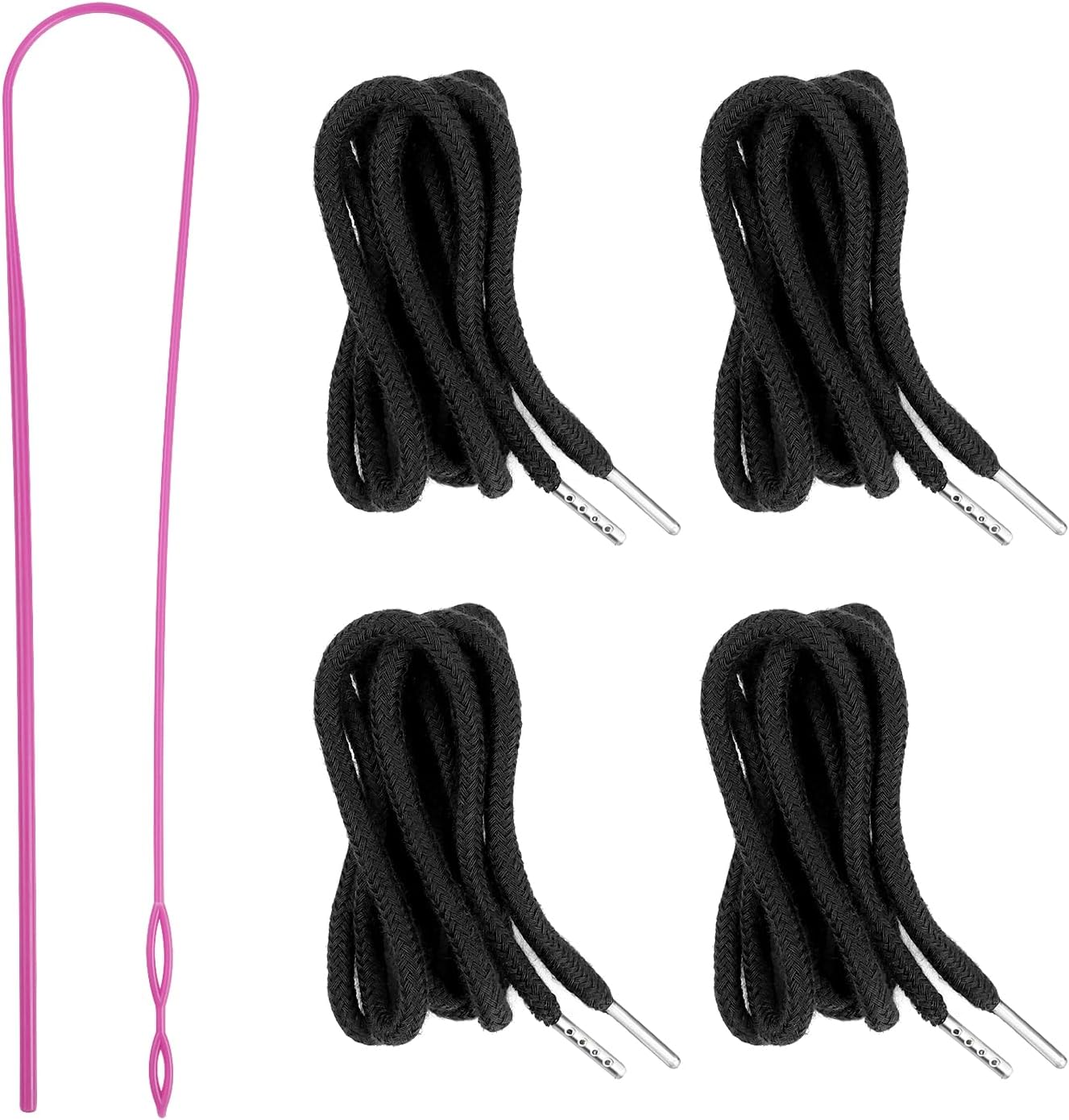 4Pcs Drawstring Cords with 1 Threader Tool, 51 Inch Replacement Drawstring for Sweatpants Jackets Swim Trunks V1258-DP02-A-1540