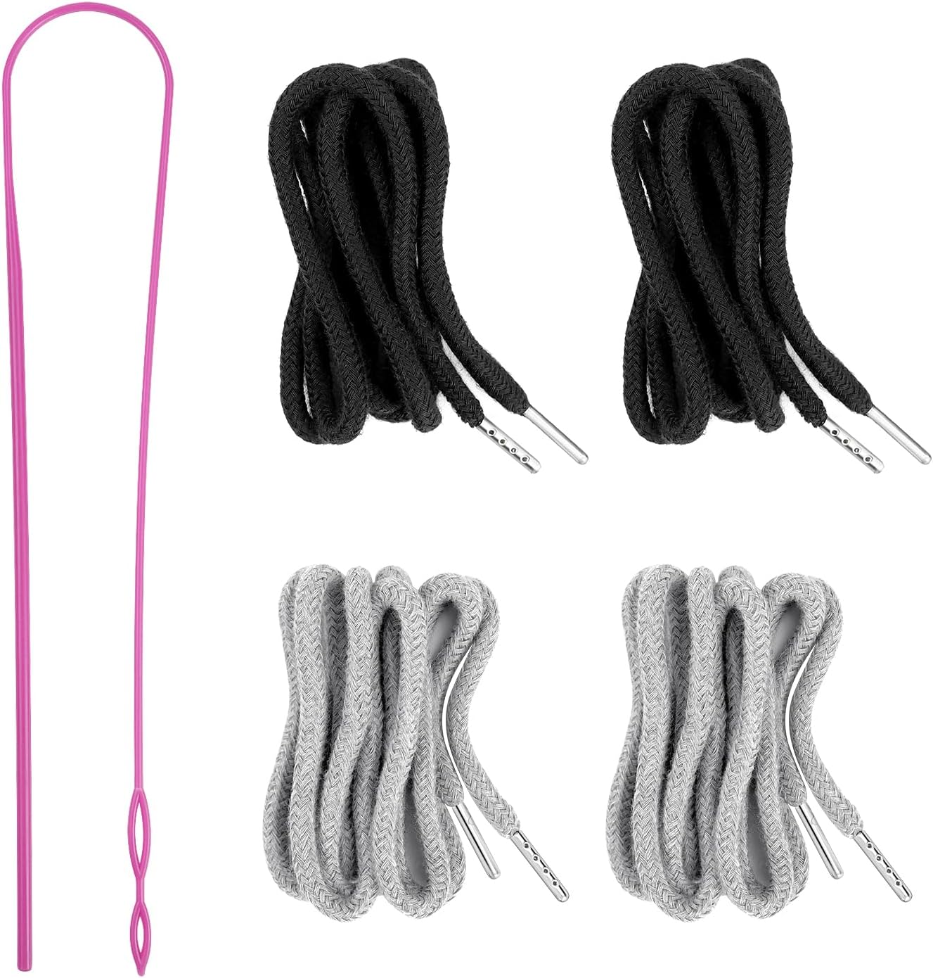 4Pcs Drawstring Cords with 1 Threader Tool, 51 Inch Replacement Drawstring for Sweatpants Jackets Swim Trunks V1258-DP02-A-1541