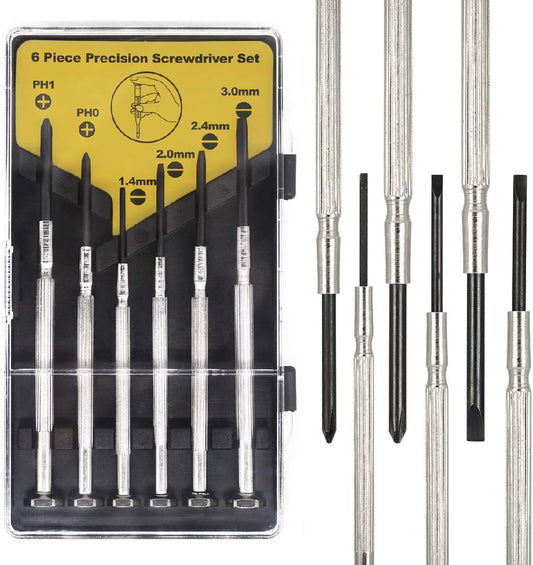 Eyeglass Screwdriver with Case Mini Kit Set Small Screwdriver for Eyeglasses Jewelry Watch Repair DIY (6pcs) V1258-DP02-A-156