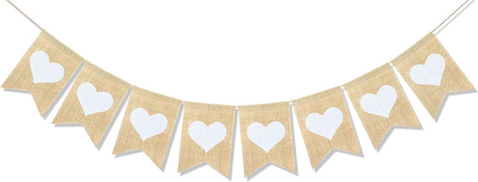 Heart Banner Garland Wedding Engagement Party Decorations Valentines Day Anniversary Photo Props Vintage V1258-DP02-A-1569