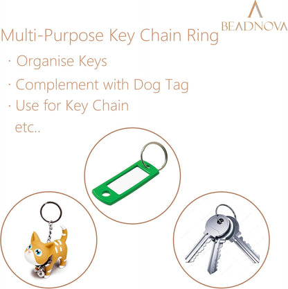 Key Chain Ring Metal Split Ring for Dog Tag and Keys Organization (32mm, 30pcs) V1258-DP02-A-157