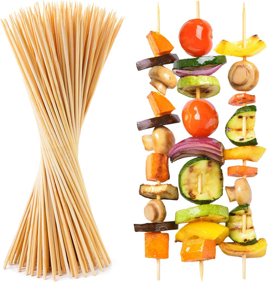 100 Pack Bamboo Skewers for Crafts, Grilling BBQ, Kabobs, 12-Inch Brown - Wooden Skewers 12 Inch, Bamboo V1258-DP02-A-1571