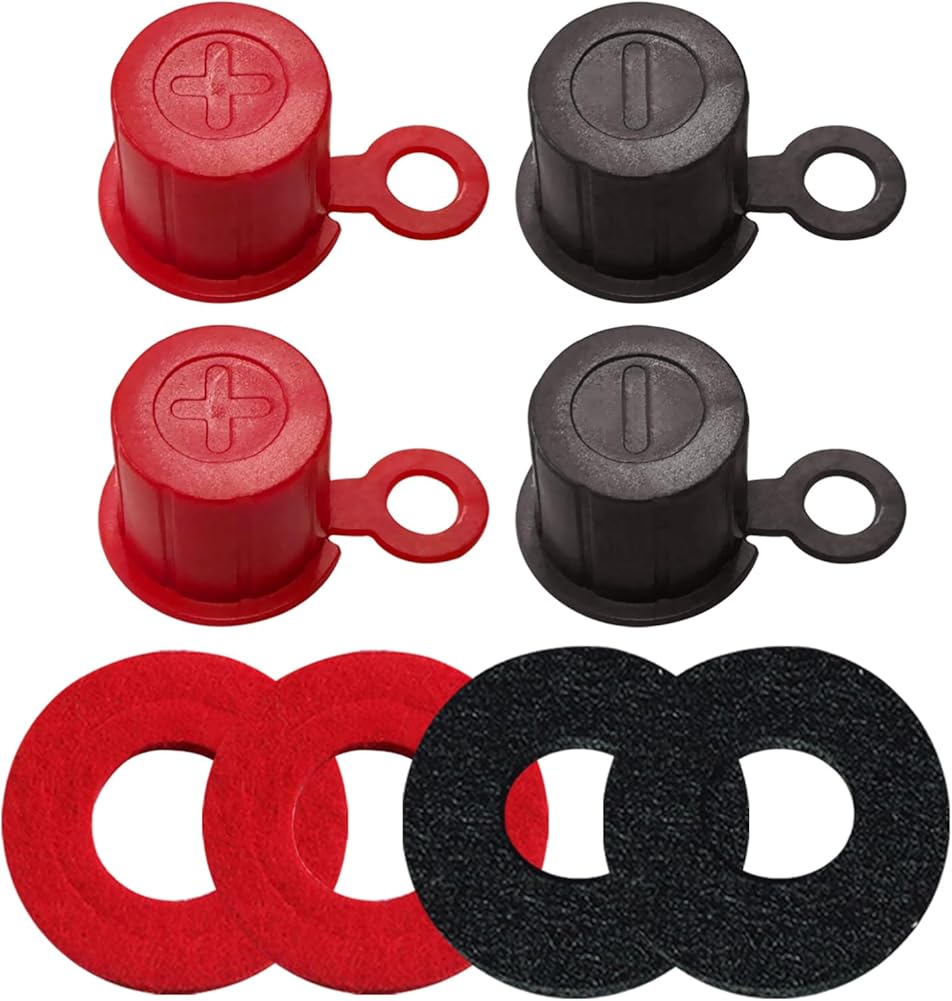 Top Post Plastic Battery Post Caps, Battery Post Terminal Cover Insulator Protector W/Washers for Car, V1258-DP02-A-1579