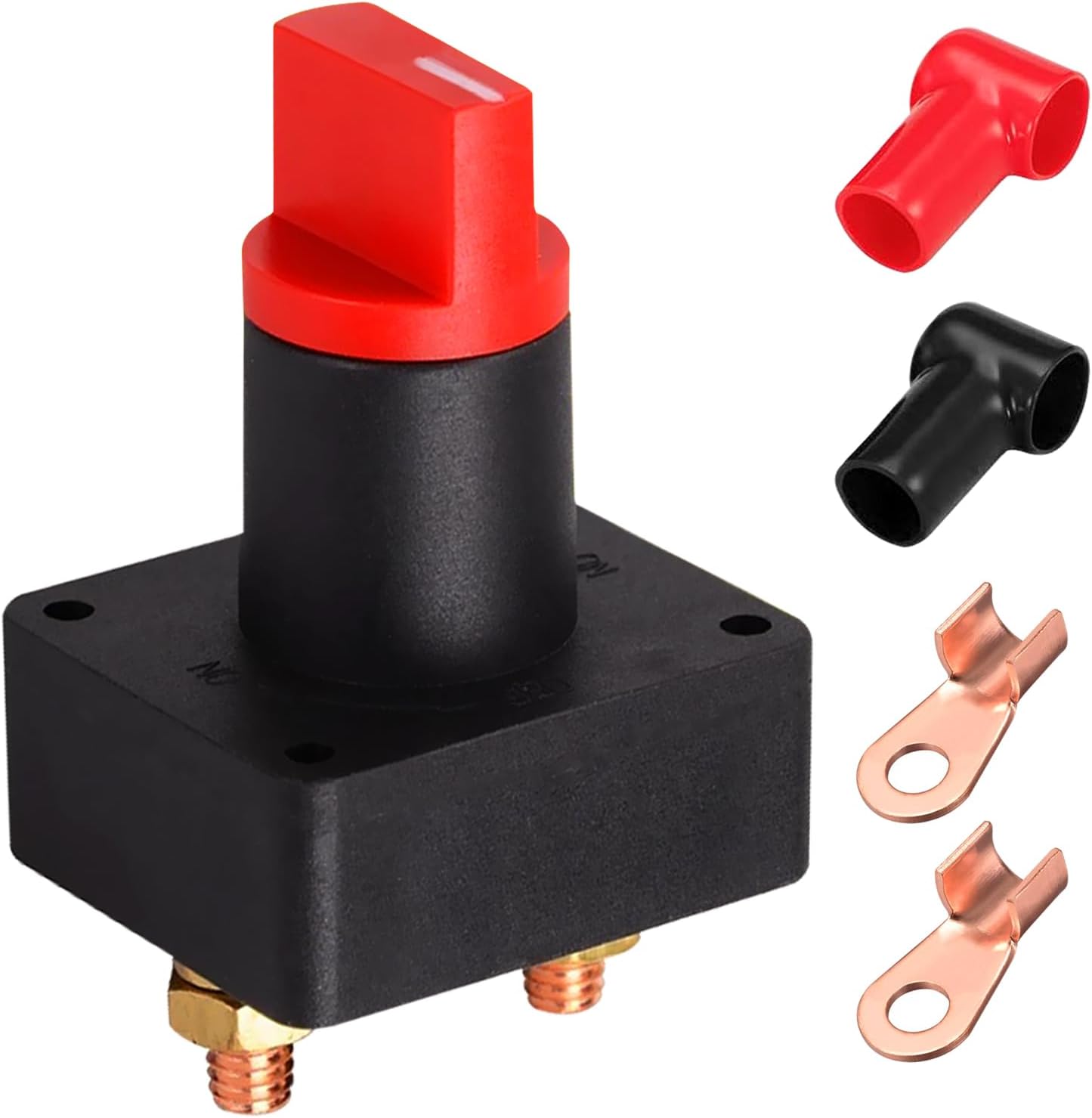 Battery Disconnect Switch, DC 12-48 V Battery Power Isolator Cut Off Master Switch Kit for Vehicles V1258-DP02-A-1585