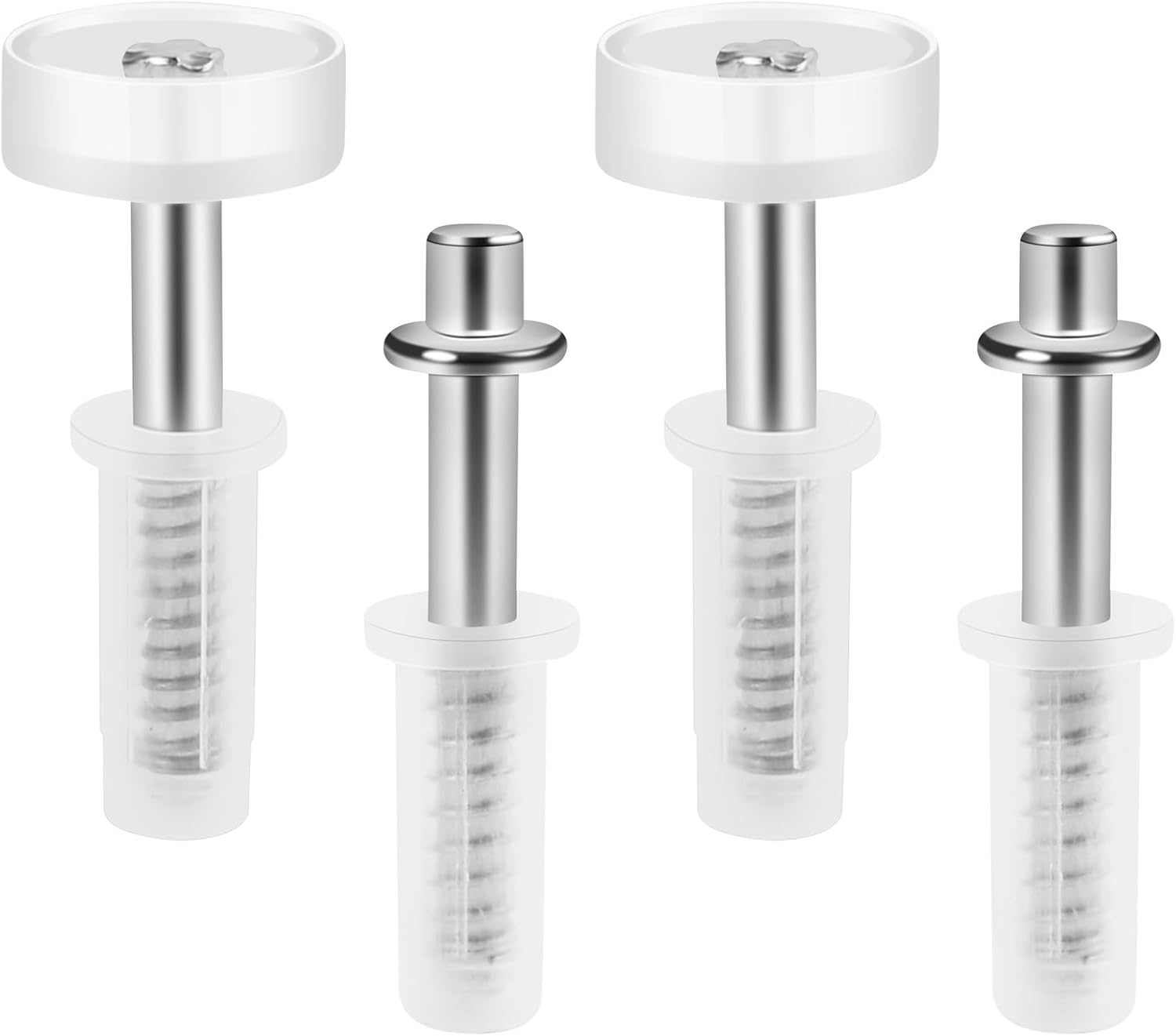 4 Pcs Spring Loaded Bi-Fold Door Hardware Kit - Top Roller Guide Wheel and Pivot for Folding Closet Doors, V1258-DP02-A-1601