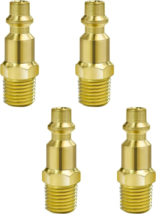 1/4-Inch Npt Male Industrial Air Hose Adapter, Quick Connect Fittings Kit With Coupler and Plug, 4pcs Air V1258-DP02-A-1603