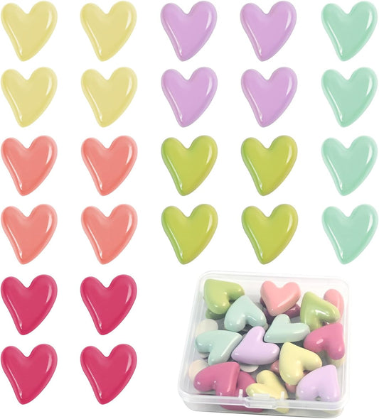 24pcs Cute Fridge Magnets - Colorful Heart Magnets for Refrigerator, Whiteboard, Cabinet & Locker - V1258-DP02-A-1616