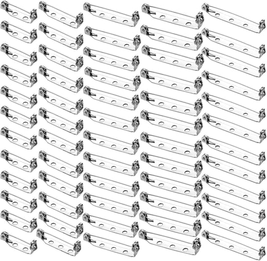 60PCS Brooch Pins for Crafts 5 Size Brooch Pin Backs Bar Pin Backings with Safety Locking Clasp and Holes for V1258-DP02-A-1626