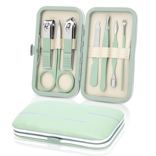 Manicure Set-Stainless Steel Nail Care Set-Professional 7 in 1 Ingrown Toenail Clipper Grooming Tool-Pedicure V1258-DP02-A-164