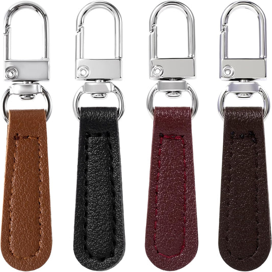 4pcs Leather Zipper Pull Replacement, Detachable Pull Zipper Tabs Fasteners, Repair Tab Cord Pullers V1258-DP02-A-1646