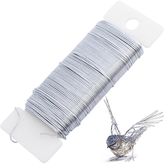 22 Gauge Silver Floral Wire, Bendable Ornament Floral Wire for Crafts, Flexible Florist Garden Beading V1258-DP02-A-1653