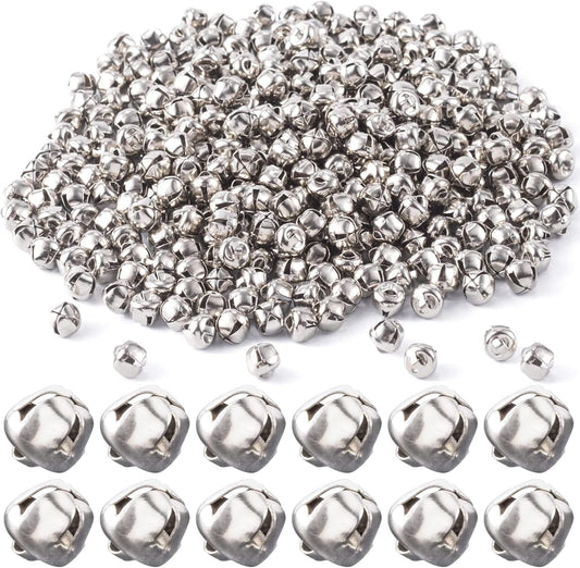 Small Jingle Bells for Crafts 400pcs, Metal Gold Silver Mini Jingle Bells Tiny Craft Bells for DIY Bracelet V1258-DP02-A-1656