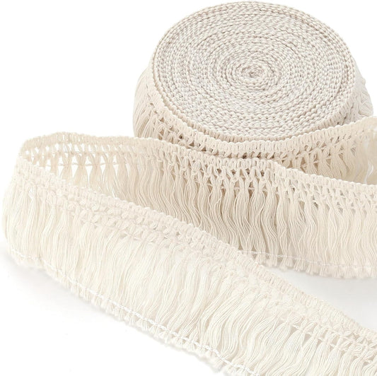 5 Yards Boho Long Fringe Tassel Trim, 2.36in Wide Fringe Trim Cotton Ribbon, Boho Tassel Ribbon V1258-DP02-A-1658