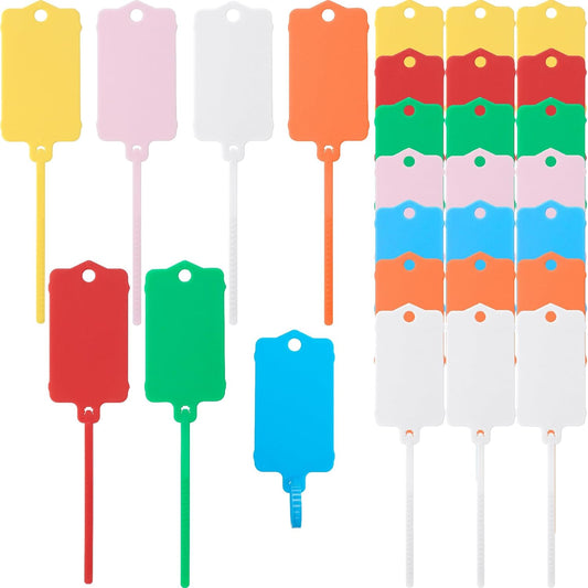 35pcs Plastic Shipping Tags, 1.46" x 2.48" Waterproof Writable Label Tags, Shipping Sealing Strap Cable Tie V1258-DP02-A-1664