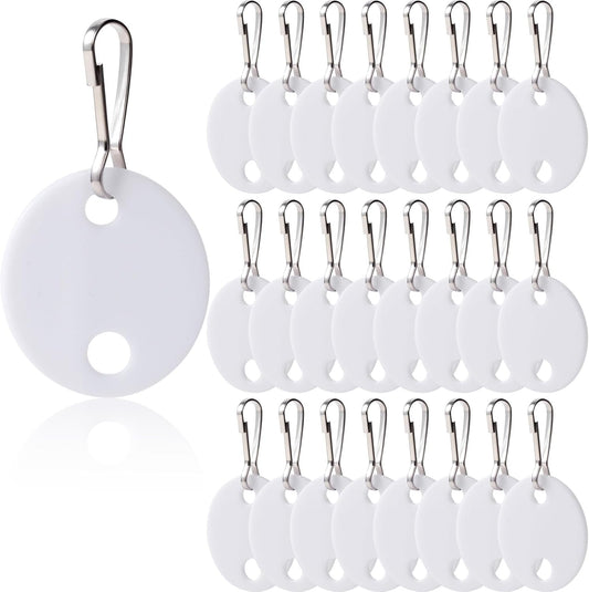 25pcs Key Tags Identifiers with Snap Hook, Double-Sided Writable Plastic Key Tags, Round Identifiers Marker V1258-DP02-A-1673