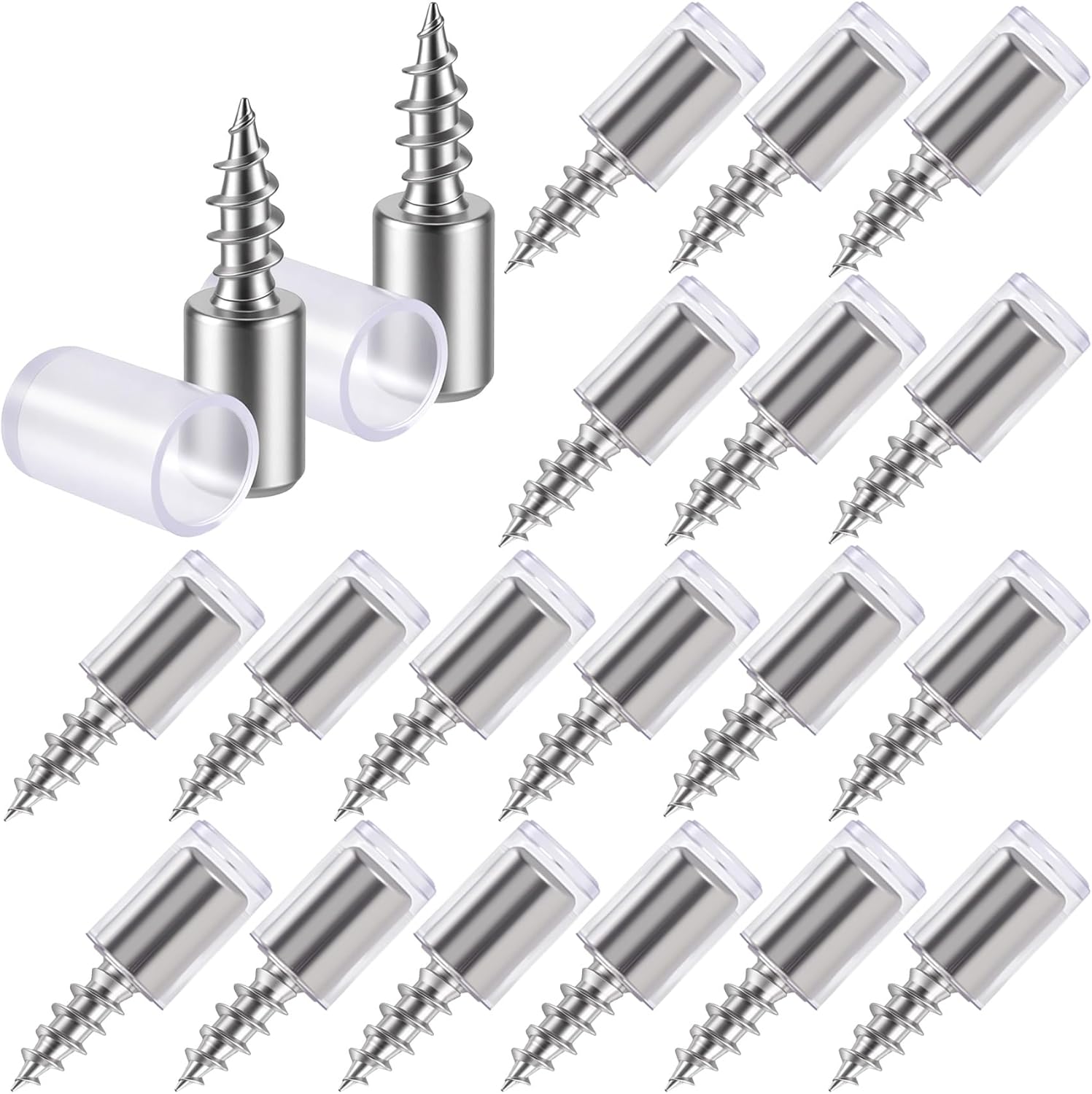 20 Pack Shelf Support Screws, Self Tapping Shelf Holder Peg with Sleeve, Cabinet Laminate Steel Support Peg V1258-DP02-A-1679