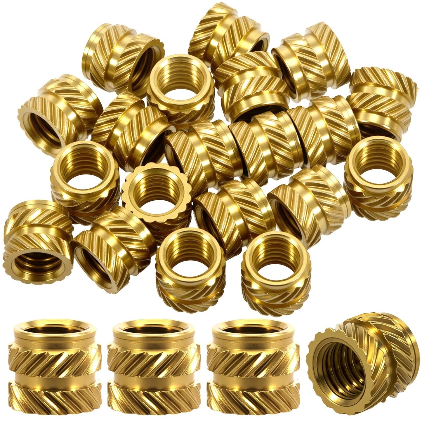 20pcs M5 Threaded Insert Nuts, Brass Knurled Heat Set Nut Inserts, Heat Threaded Fasteners Accessories V1258-DP02-A-1694