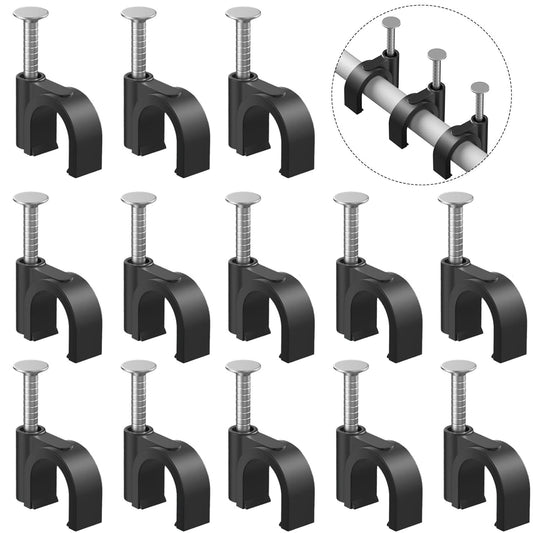 Plastic Cable Clamps Nail in Cable Clips 100 Pcs 10mm Cable Wire Clips Cable Tacks Coax Cable Clips Speaker V1258-DP02-A-171