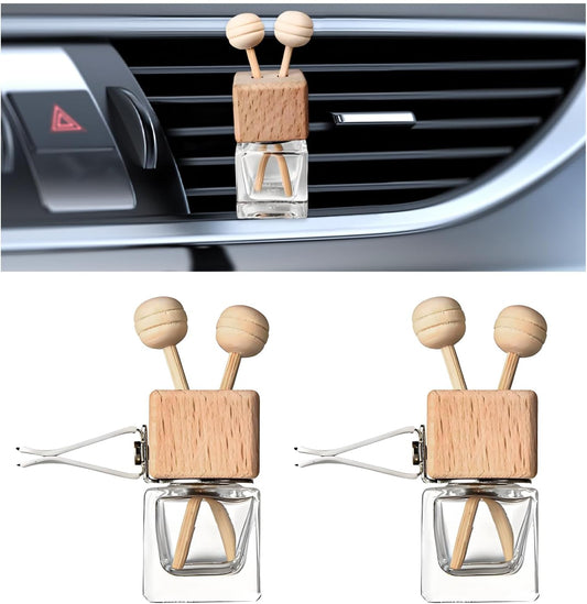 2PCS Car Diffuser Air Freshener Bottle, Refillable Empty Glass Perfume Bottles with Vent Clip, Universal V1258-DP02-A-1736