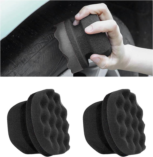 2 PCS Tire Dressing Applicator Pads, Reusable Hex Grip Tire Shine Applicator Polishing Sponge Pads, Wheel V1258-DP02-A-1742