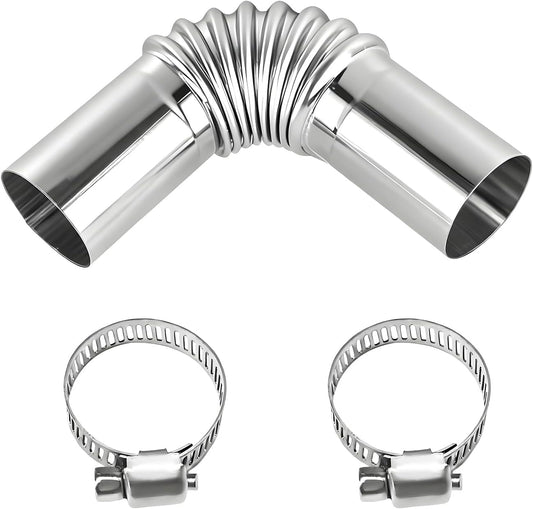 2PCS Air Parking Heater Exhaust Pipe Tube Elbow Connector, 25mm Stainless Steel Diesel Boat Heater with 2 V1258-DP02-A-1749