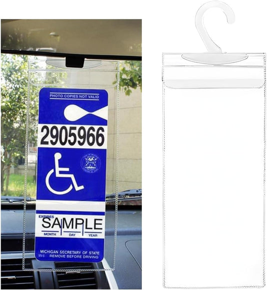 Handicap Placard Holder, 11.6"x5" Transparent Disabled Parking Permit Protective Holder Sleeve, Automotive V1258-DP02-A-1751