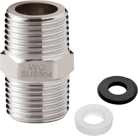 Shower Hose Extension Connector, 1/2 to 1/2 Shower Hose Extender Fitting Extra Long Joint, Used to Connect V1258-DP02-A-176