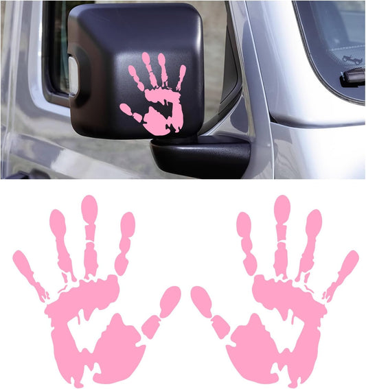 2PCS Car Wave Stickers, The Lazy Waver Sticker Auto Waving Hand Sign Decal, Waterproof Rearview Mirror Hands V1258-DP02-A-1766