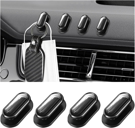 4 PCS Car Mini Hooks, Self-Adhesive Multifunctional Hanging Car Storage Hooks on Dashboard, Universal Vehicle V1258-DP02-A-1770