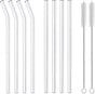 10-Piece Reusable Glass Drinking Straws - 10" x 10 mm - Smoothie Straws for Milkshakes, Frozen Drinks, V1258-DP02-A-18